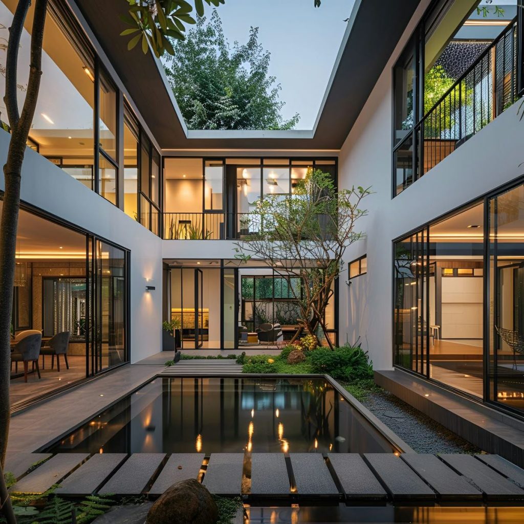 Courtyard house architecture, history, sustainability, materia